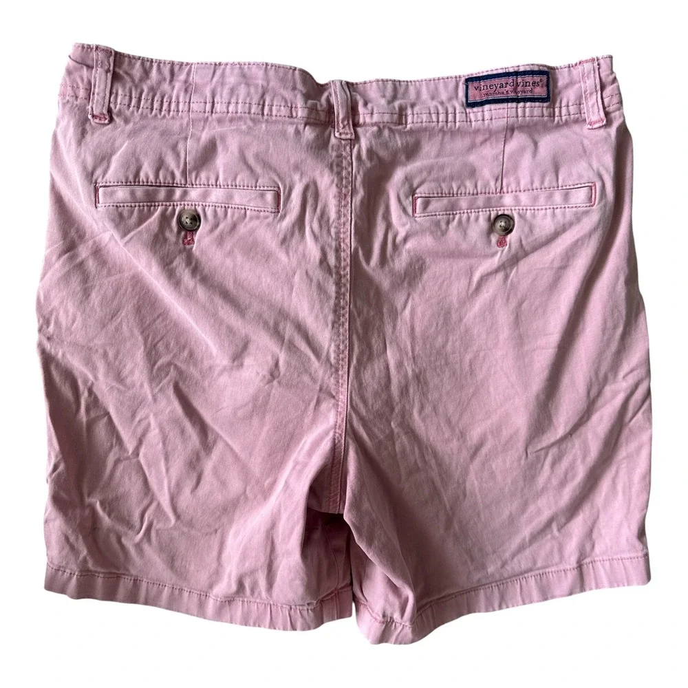 Vineyard Vines Breaker Shorts Mens 30 Pink Good 7 Inch Inseam Stretch Chino